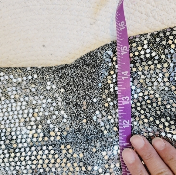VINTAGE SILVER SEQUIN MINI DRESS SZ 10/MEDIUM - Picture 15 of 16